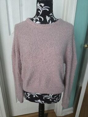 Divided Dusty Pink Fuzzy Crewneck Sweater